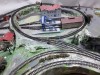 Diorama Plastico Ferroviario costuito artigianalmente con stazione e galleria completo di impianto elettrico