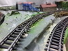 Diorama Plastico Ferroviario costuito artigianalmente con stazione e galleria completo di impianto elettrico